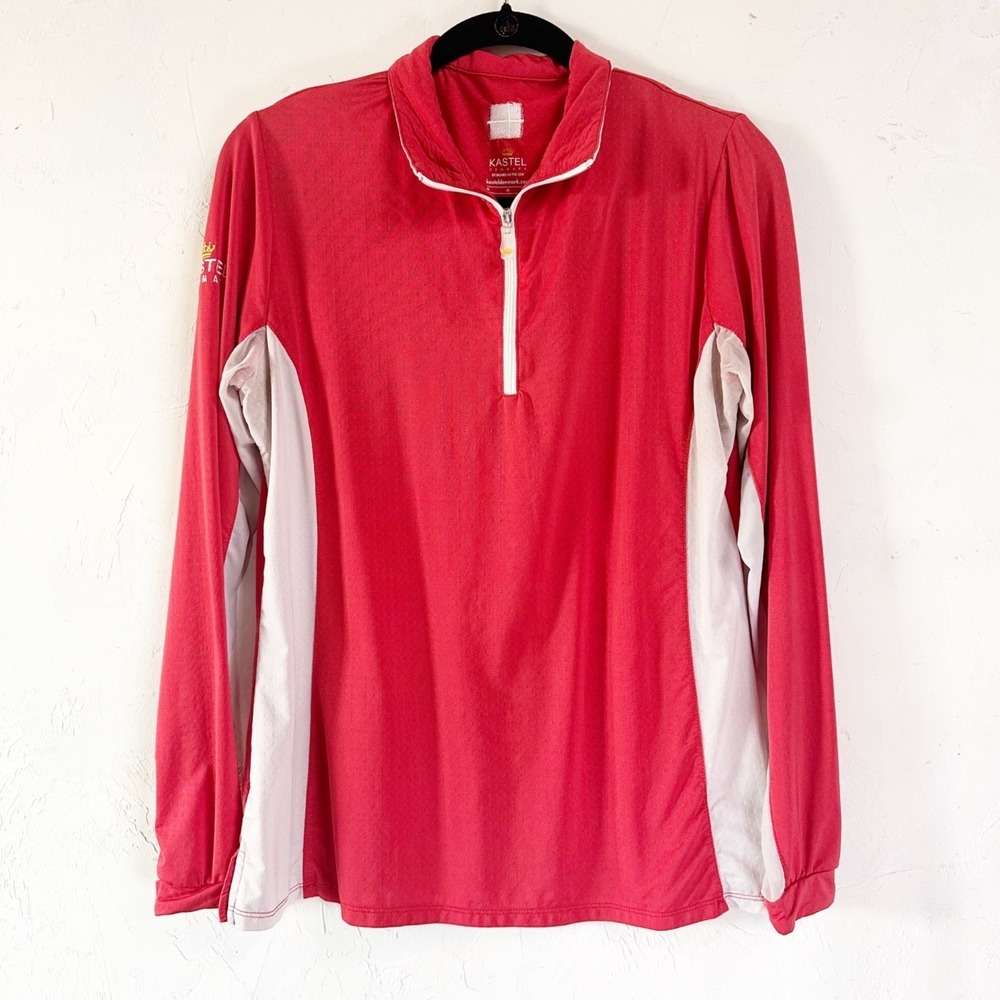 Kastel Denmark 1/4 Zip Up Pullover Sweatshirt Lightweight Red Womens Size XL